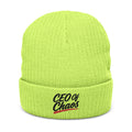 CEO of Chaos Embroidered Ribbed Knit Beanie — Casual Streetwear Winter Hat