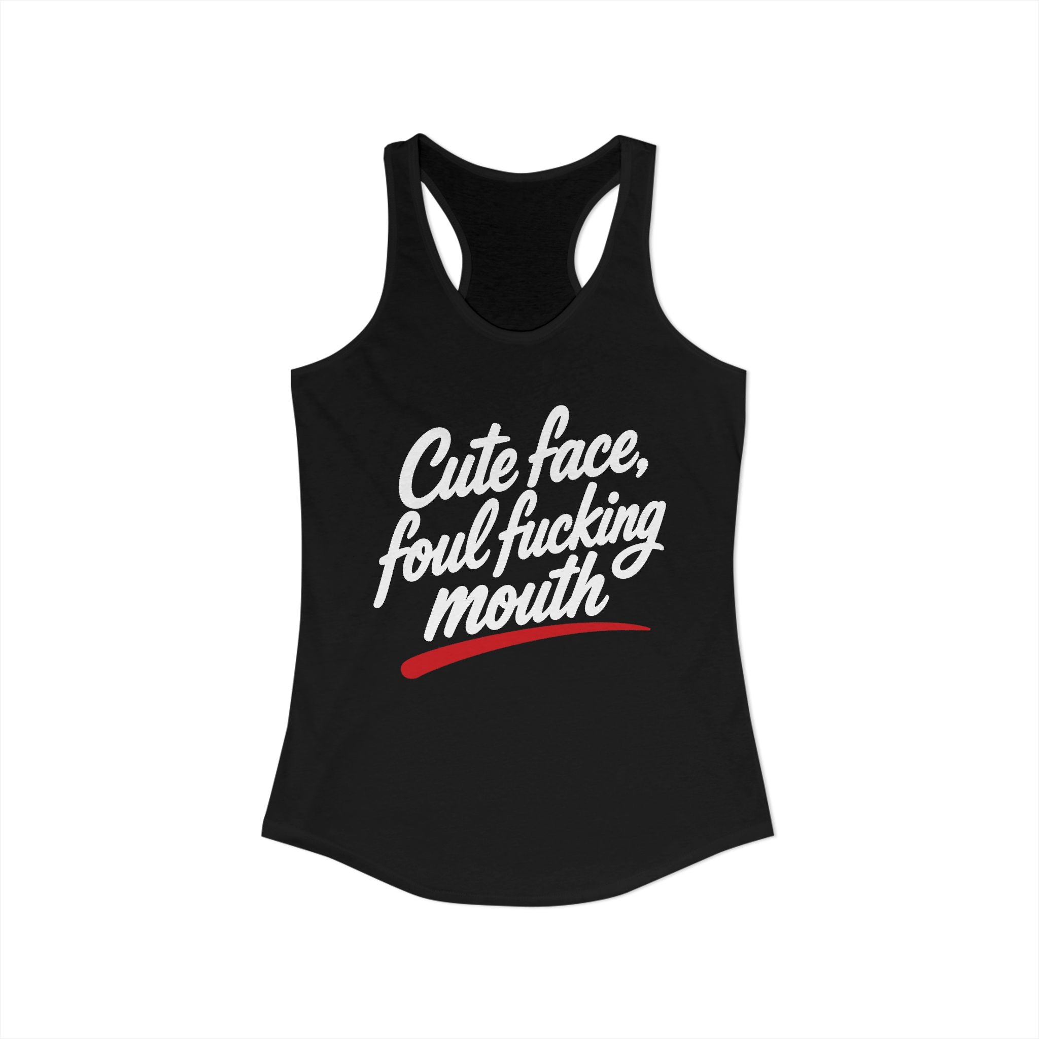 Cute Face, Foul Fucking Mouth Racerback Tank product view 1 – No Filter Daily