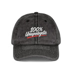 Vintage Embroidered Cap — "100% Unapologetic" Distressed Baseball Hat