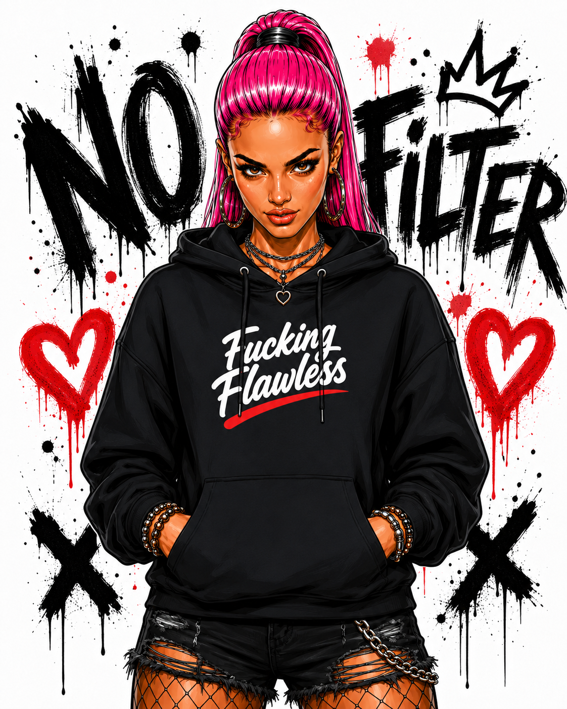 Bad Influence Hoodie — Bold Script Statement Pullover