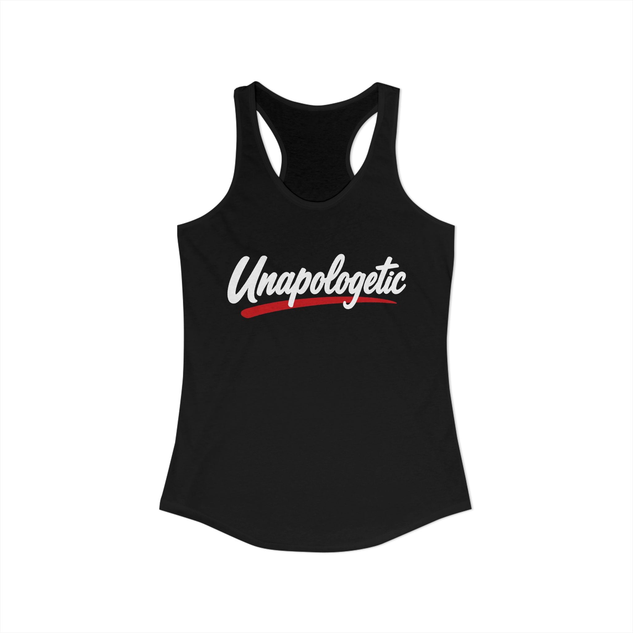 Unapologetic Racerback Tank product view 1 – No Filter Daily