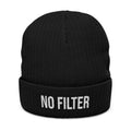 Embroidered No Filter Beanie Hat