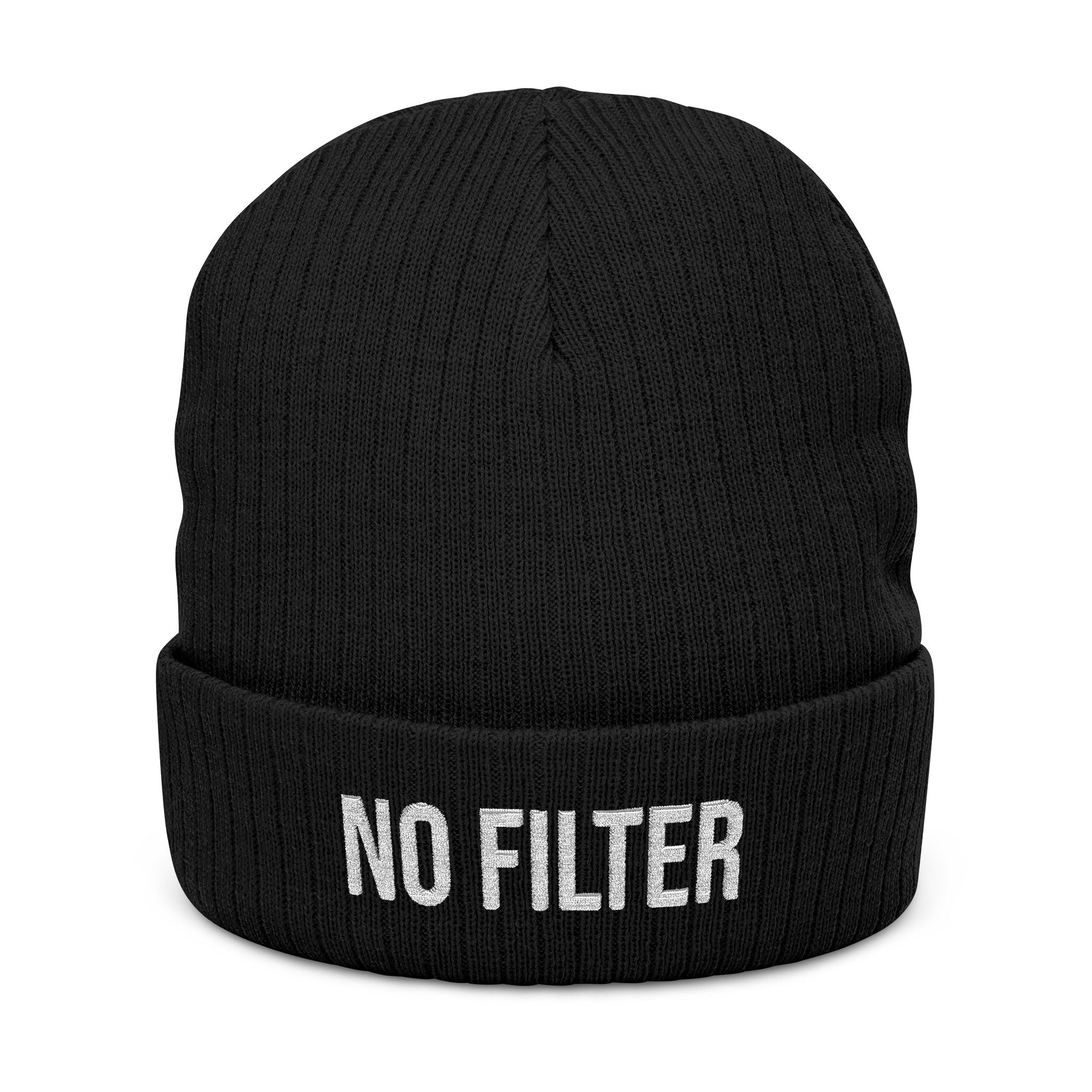 Embroidered No Filter Beanie Hat