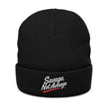 Savage Not Average Embroidered Ribbed Knit Beanie