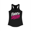 Fluent in Sarcasm Racerback Tank product view 1 – No Filter Daily
