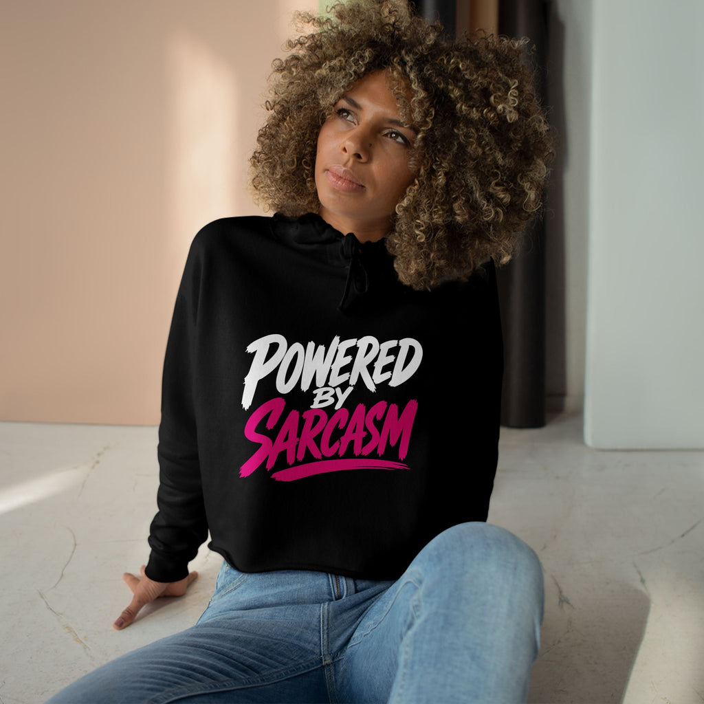 Powered by Sarcasm Crop Hoodie